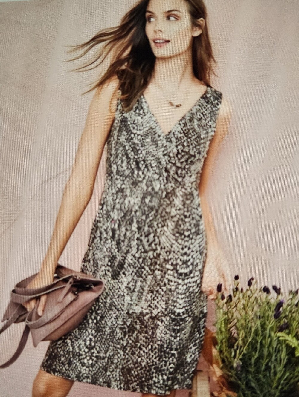 Garnet Hill Snakeskin Print Tencel Knit Starlet Dress S